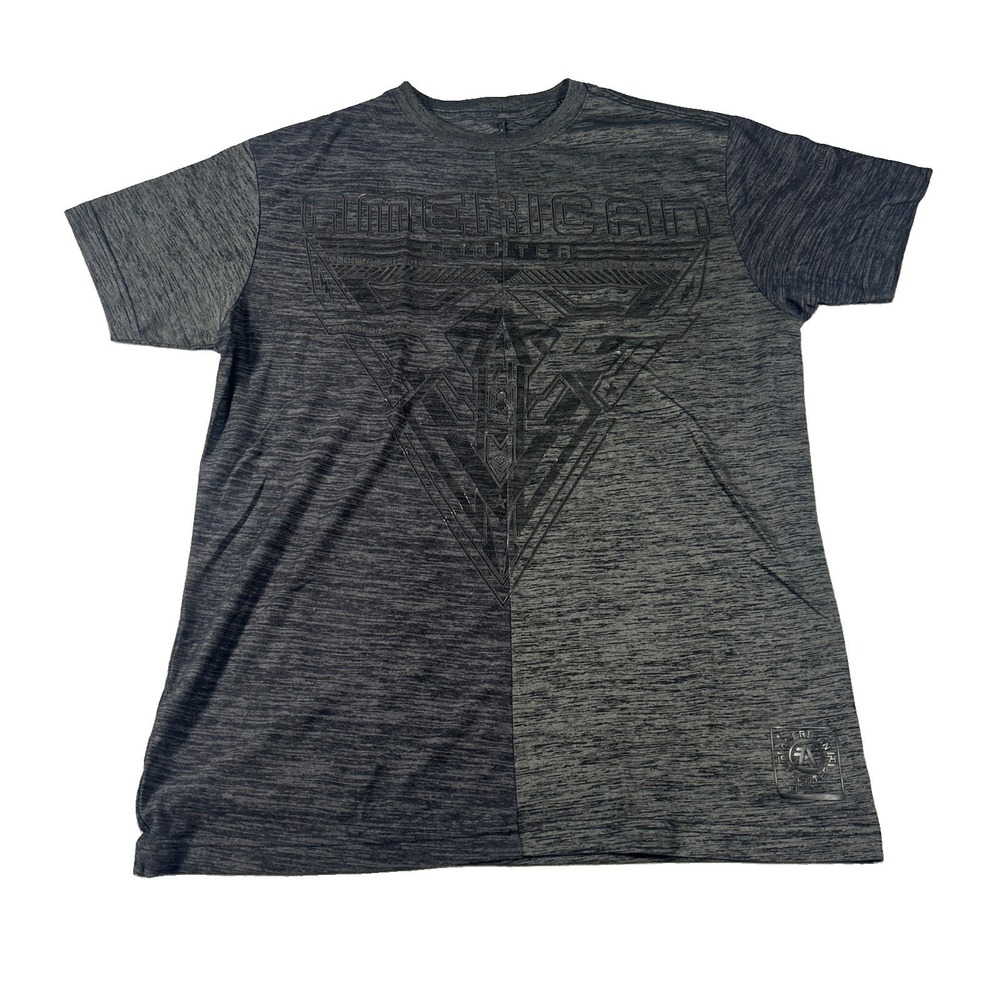 American Fighter Premium Men's M Black Gray Graphic Print Short Sleeve T-Shirt